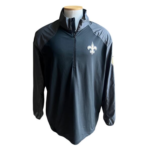NFL Onfield Nike New Orleans black quarterzip jacket  Size XXL - Picture 1 of 5